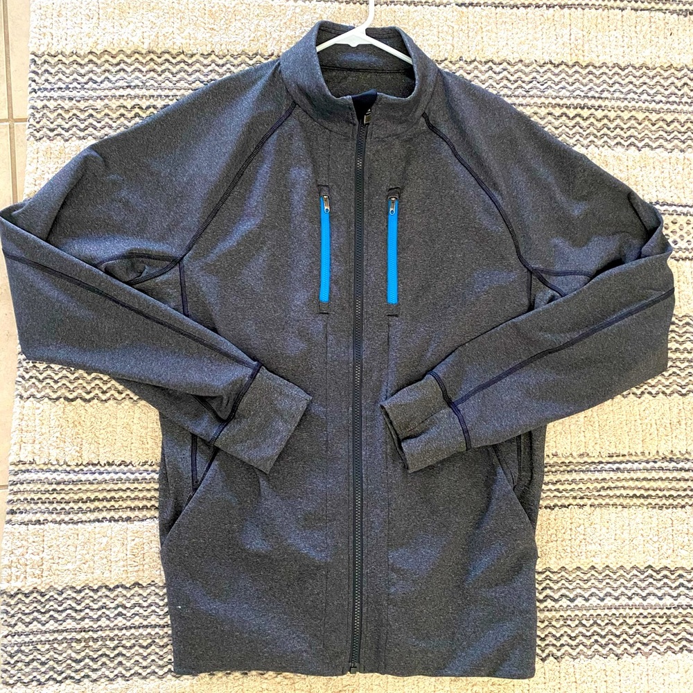Men’s Lululemon Blue Zip Charcoal Grey Jacket A5